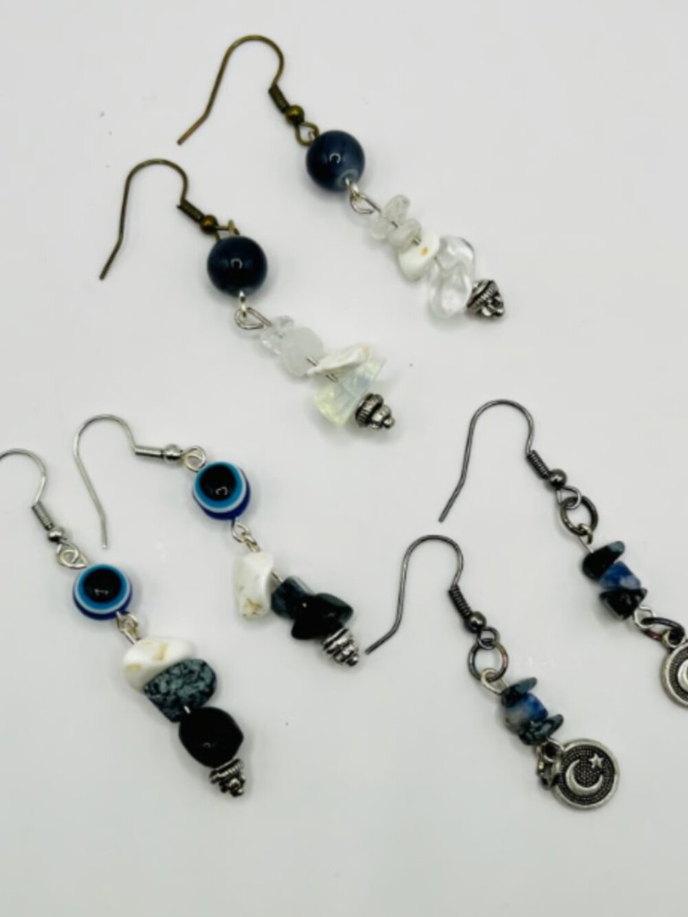 Set 10: 3pc Handmade Earring Set - #10 Boho Protection Crystal Trio